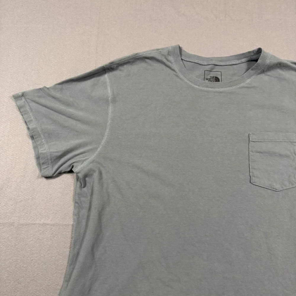 The North Face Mens XL Short Sleeve Pocket T-Shirt Faded Blue Slate Gray Tee